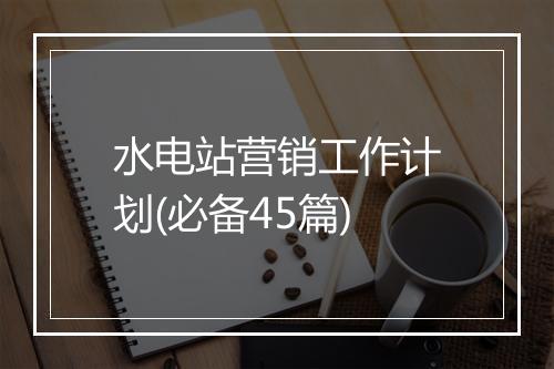 水电站营销工作计划(必备45篇)