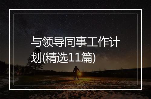 与领导同事工作计划(精选11篇)