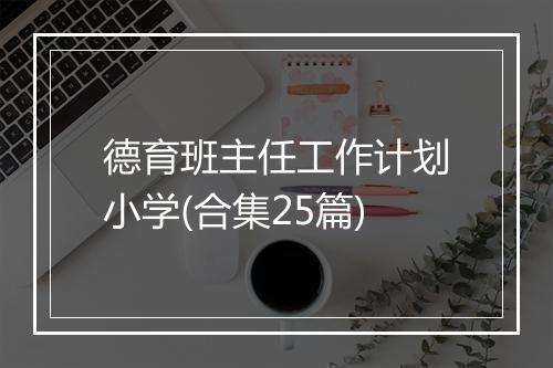 德育班主任工作计划小学(合集25篇)
