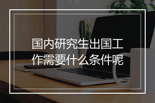国内研究生出国工作需要什么条件呢