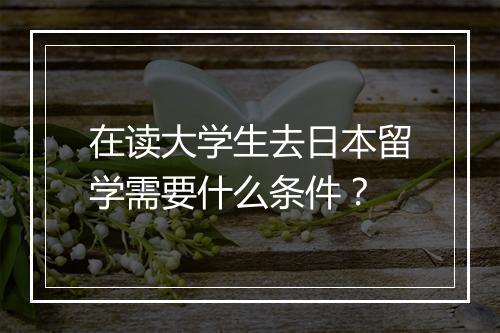 在读大学生去日本留学需要什么条件？