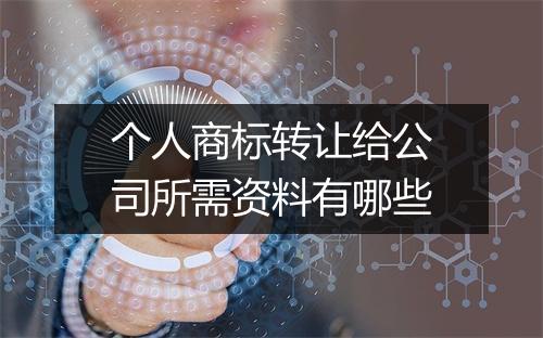 个人商标转让给公司所需资料有哪些