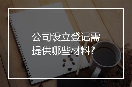 公司设立登记需提供哪些材料?