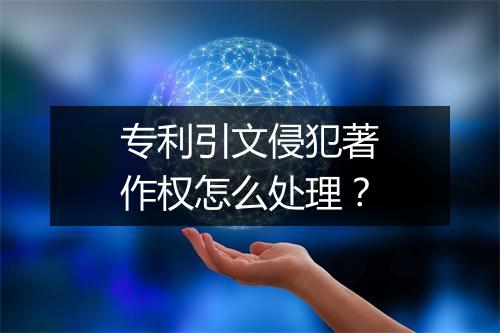 专利引文侵犯著作权怎么处理？
