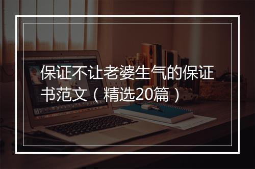 保证不让老婆生气的保证书范文（精选20篇）