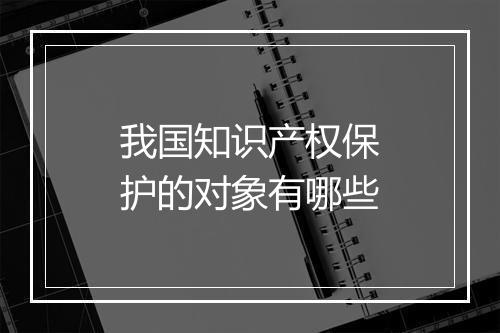 我国知识产权保护的对象有哪些