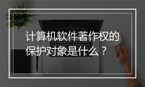 计算机软件著作权的保护对象是什么？