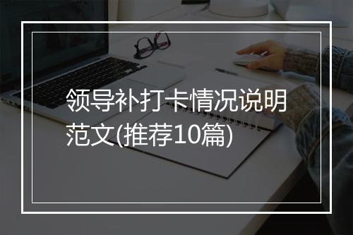 领导补打卡情况说明范文(推荐10篇)