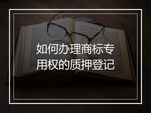 如何办理商标专用权的质押登记
