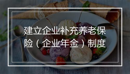 建立企业补充养老保险（企业年金）制度