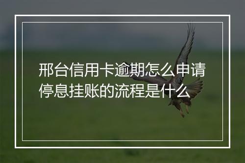 邢台信用卡逾期怎么申请停息挂账的流程是什么