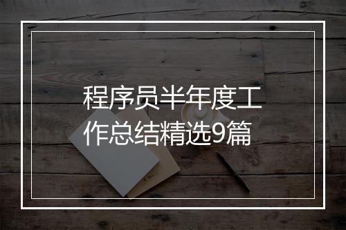 程序员半年度工作总结精选9篇