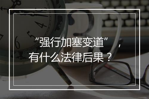 “强行加塞变道”，有什么法律后果？