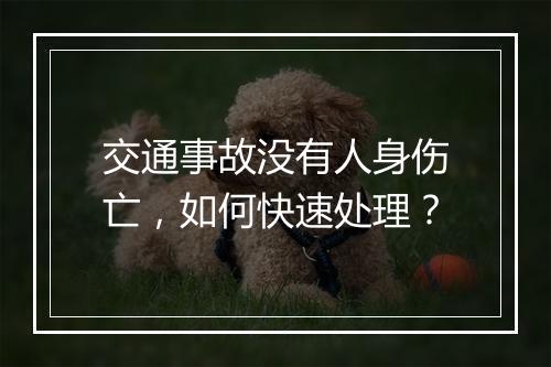 交通事故没有人身伤亡，如何快速处理？