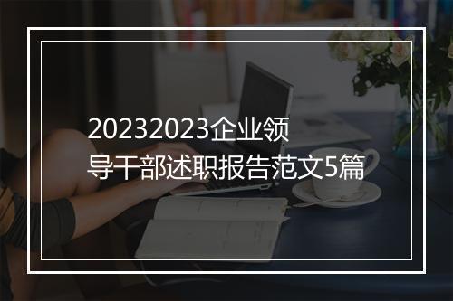 20232023企业领导干部述职报告范文5篇