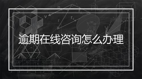 逾期在线咨询怎么办理