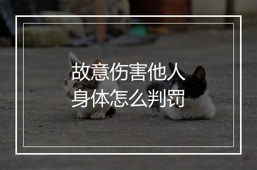 故意伤害他人身体怎么判罚