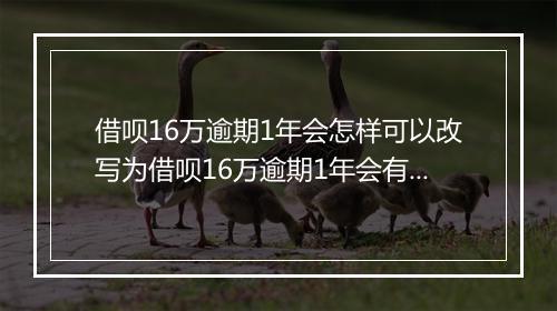 借呗16万逾期1年会怎样可以改写为借呗16万逾期1年会有什么后果？