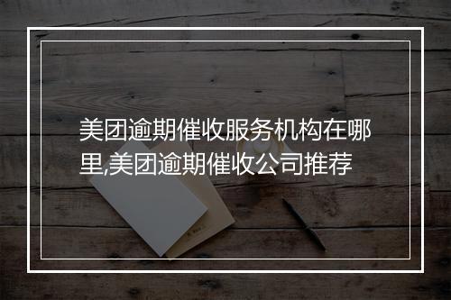 美团逾期催收服务机构在哪里,美团逾期催收公司推荐