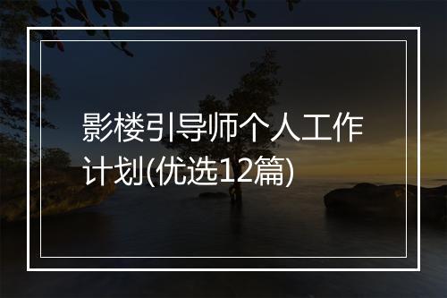 影楼引导师个人工作计划(优选12篇)