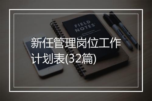 新任管理岗位工作计划表(32篇)