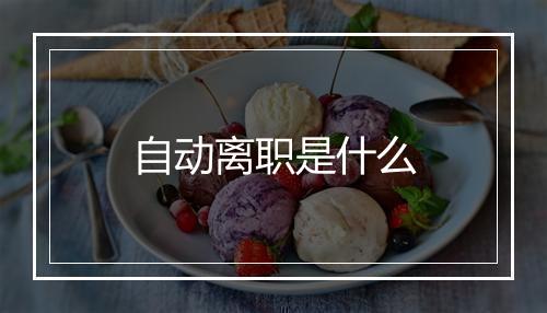 自动离职是什么