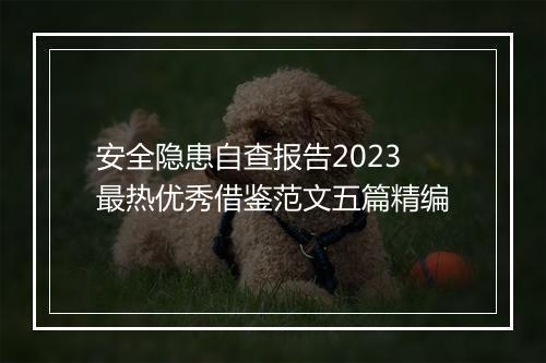 安全隐患自查报告2023最热优秀借鉴范文五篇精编