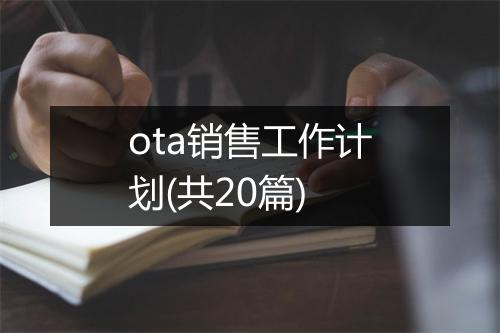 ota销售工作计划(共20篇)