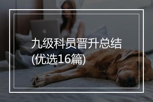 九级科员晋升总结(优选16篇)