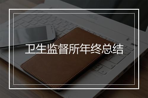 卫生监督所年终总结