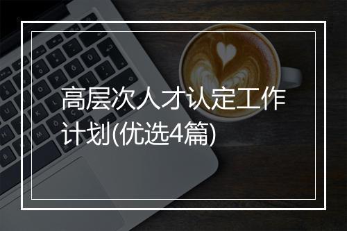 高层次人才认定工作计划(优选4篇)