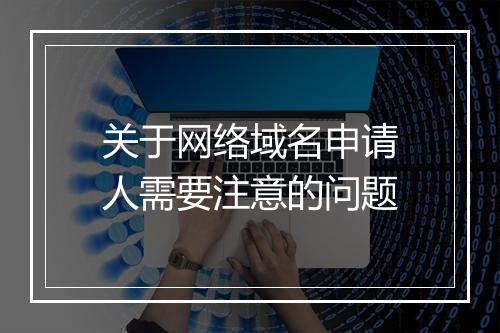 关于网络域名申请人需要注意的问题