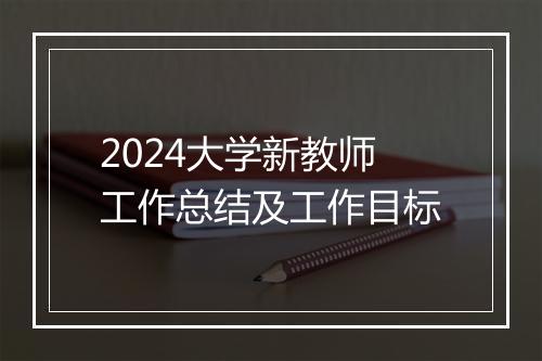 2024大学新教师工作总结及工作目标