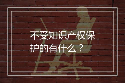 不受知识产权保护的有什么？