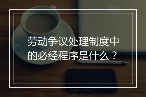 劳动争议处理制度中的必经程序是什么？