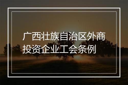 广西壮族自治区外商投资企业工会条例