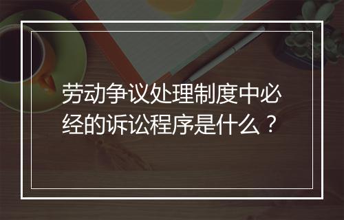劳动争议处理制度中必经的诉讼程序是什么？