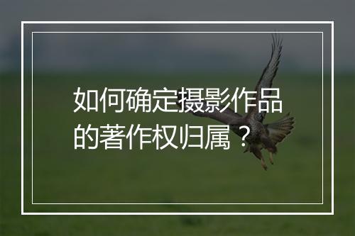 如何确定摄影作品的著作权归属？