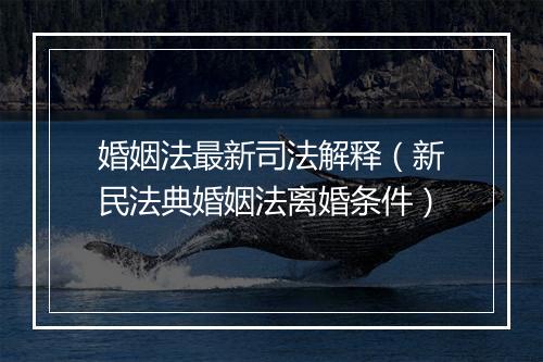 婚姻法最新司法解释（新民法典婚姻法离婚条件）