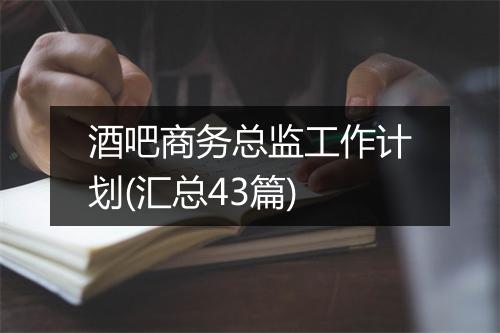 酒吧商务总监工作计划(汇总43篇)