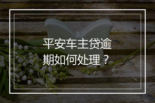 平安车主贷逾期如何处理？