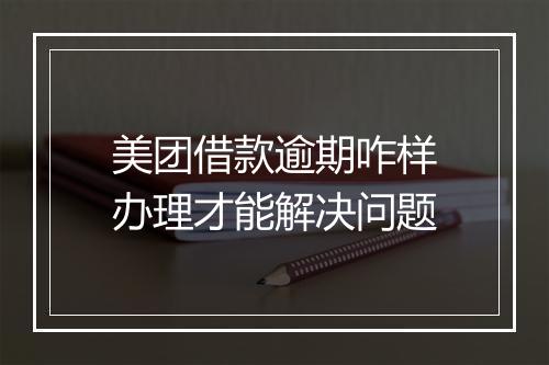 美团借款逾期咋样办理才能解决问题
