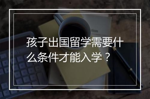 孩子出国留学需要什么条件才能入学？
