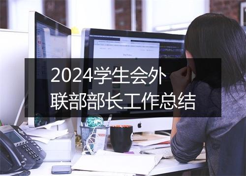 2024学生会外联部部长工作总结