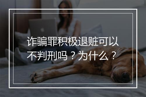 诈骗罪积极退赃可以不判刑吗？为什么？