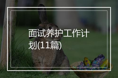 面试养护工作计划(11篇)