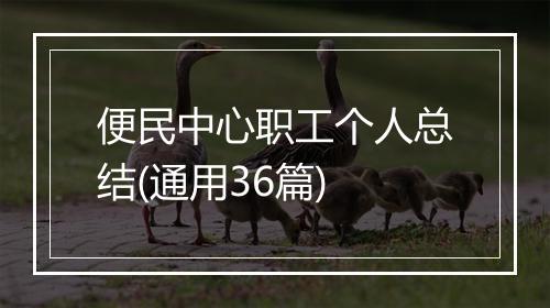便民中心职工个人总结(通用36篇)