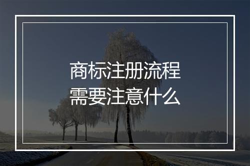 商标注册流程需要注意什么