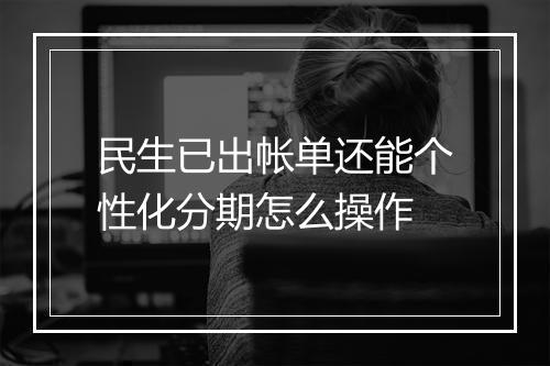 民生已出帐单还能个性化分期怎么操作