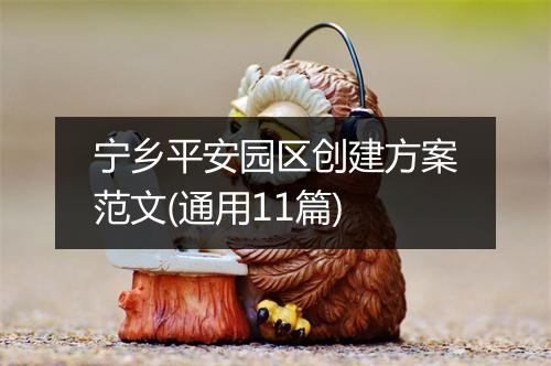 宁乡平安园区创建方案范文(通用11篇)